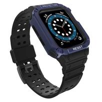 Protect Strap Band skirtas Apple Watch 42/44/45mm Šarvuoto Dėklo Dirželis - Juodas, Mėlynas