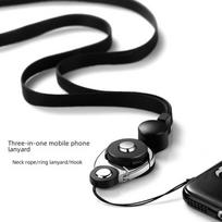 3-in-1 Karabinų tipo užsegimo telefono virvelė kaklui - Apsauga nuo pametimo ir kritimo M02 Simple Black