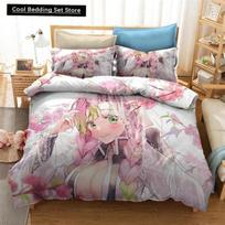 Cartoon Demon Slayer Bedding Set Duvet Covers Japan Anime 3D Printed Comforter Bedding Set Bedclothes Bed Linen Home Textiles 70x133cm 2pcs