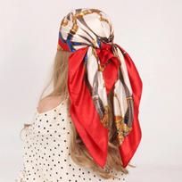90*90cm Šilkinė skarelė Šalikas Galvos apdangalai Moterims Keturių sezonų Plaukų skarelė Hidžabas Fularas Iuxe Bandana Femme Galvos apdangalas 90X90CM