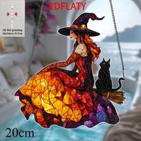 2D acrylic flat pendant suitable for sun catchers, home, cafe, restaurant and bar decoration, indoor/outdoor wall light catchers, Halloween gifts 20cm