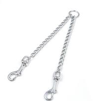 Dvigubo metalinio sujungimo šuns grandinės pavadėlis dideliems ir vidutinio dydžio šunims, vaikščiojimui, dresūrai(3.0mm*50cm)