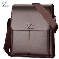 Baoding Leather Men's Crossbody Shoulder Bag - Trendy Business Casual Briefcase juoda