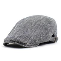 Beret fashion herringbone plaid duck tongue outdoor sports visor pure cotton old man hat new forward hat Adjustable mėlyna