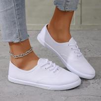 Elegant All-Season Women'S Breathable Sneakers In Multiple Colors - Comfortable Round Toe Design 36 balta