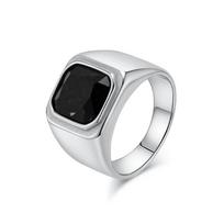 2026 Light Luxury Gemstone Ring Men's Simple Fashion Plated 18K Gold Personalized Hand Jewelry 7#