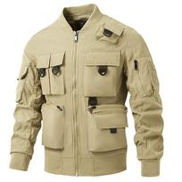 Jacket Men's American Retro Multi-Pocket Tooling Jacket Functional Jacket Tri-proof Charge Top L