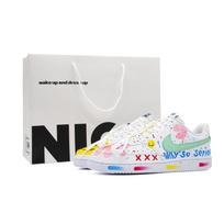 Nike Court Vision Low Mood Kaleidoscope Lightweight Abrasion Resistant Low top Skateboard Shoes Unisex White Green DH2987-101(Team241-S-BOX) 41