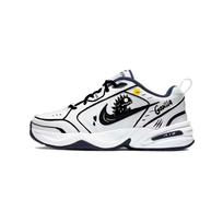 Nike Air Monarch 4 Godzilla Synthetic Leather Comfortable Abrasion Resistant Low top Chunky Sneakers Unisex Black White 415445-101(Team640-) 36