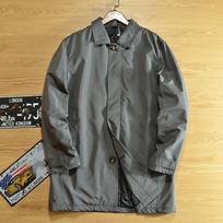 Men's Winter Simple Windbreaker Cotton Jacket Medium Length Lapel Trench Coat Causal Button Up Top XS tamsiai pilka spalva
