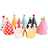 Wangdins 11-Piece Children's Birthday Pom-Pom Hat & Crown Set One Size