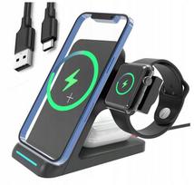 Ładowarka Indukcyjna Magnetyczna Do Iphone 12 13 14 15 Apple Watch 3W1 Pro
