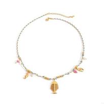 Bohemia Choker Necklace Stainless Steel Clavicle Chain Ethnic Style Pendant Necklace  Holiday Style B