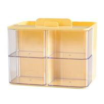 Large Capacity Pen Container Multi Grid Makeup Brush Holder Fashion Stationery Storage Box  Office geltona