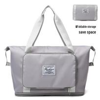 Large Capacity Foldable Trolley Handle Carry-on Luggage Bag for Business and Fitness Travel elegantiška pilka spalva