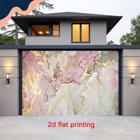 2D Watercolor Pink Gold Marble Garage Door Backdrop Banner 47.2x31.5inch/120*80cm