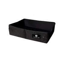 Easy To Clean Waterproof Portable Cat Litter Box Oxford Folding Pet Garbage Bin Reusable Cat Litter Potty Travel (Black,S) juoda
