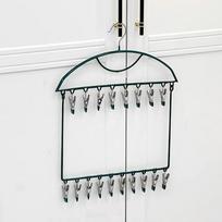 18 Clips Socks Drying Rack Stainless Steel Large Capacity Multi-clip Sock Drying Hanger Space Saving Windproof žalia