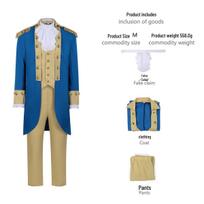 Men's George Washington Cosplay Costume - Retro Hamilton Musical Military Uniform Double Extra Large