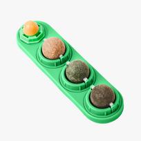 Catnip Chew Toy Set Interactive Cat Toy with Multiple Catnip Balls and Durable Base for Cat Teeth Cleaning and Playtime Stimulation one size žalia