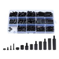 Black Nylon M2-M4 Screw, Nut, Hex Standoff, and Washer Set, 320 Pieces 180PCS M3 Nylon Standoffs Box