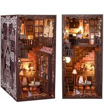 DIY 3D Puzzle Book Nook Secret Castle Miniature Model, Wooden UV Printing Eco-Friendly Assembly Kit, Difficulty 6/7, 18x11x23cm Multicolor Habarri