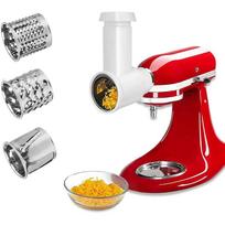 Sūrio pjaustyklė-smulkintuvas priedas Kitchenaid stacionariam maišytuvui, pakeičiantis Kitchenaid smulkintuvo priedus 3 ašmenimis balta