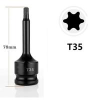 Torx Screwdriver Bits 1/2inch Impact Drive Socket Adapter T20 T25 T27 T30 T35 T40 T45 T50 T55 T60 T70 T80 T100