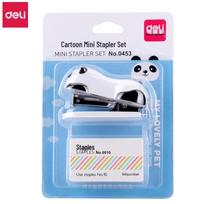 Deli 0453 Mini Cartoon Stapler for Kids - Small, Handheld, Includes 1000 Staples Set
