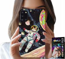 Etui Do Samsung Galaxy A21S - Koci Astronauta Kot Kosmos Obudowa Case