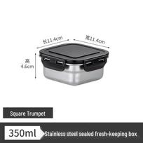 Lunch Box: Large Capacity Stainless Steel Rectangular Bento with Lid, Food-Grade Seal for Fresh-Keeping