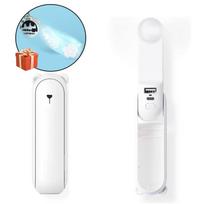 Raktų pakabuko ventiliatorius USB Mini Sulankstomas Lauko Mažas Ventiliatorius su Šviesa Nešiojamas Rankinis Maišelio Pakabukas Dovaninis Ventiliatorius USB balta