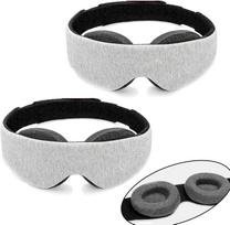 Light Gray Sleep Mask - 2 Pack, 100% Light Blocking, Adjustable Comfort for Men & Women, Perfect for Nap & Travel