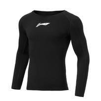 Li Ning Fitneso serijos logotipas Spausdintas Šiltas Suspaudžiamas ilgomis rankovėmis Treniruočių marškinėlis Vyriški viršutiniai drabužiai Juodas AUDT503-1 XXL