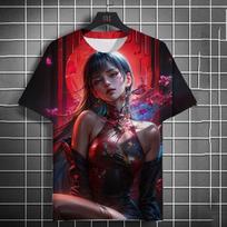 Vyriški marškinėliai 3D spausdinti anime grožis seksualūs spausdinti marškinėliai kasdieniai laisvi trumpomis rankovėmis marškinėliai vyriški namų drabužiai viršus S