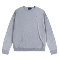 Polo Ralph Lauren FW23 Pony Logo Embroidered Crew Neck Long Sleeve Knit Sweater Women sweater Gray 211737541-002 XL