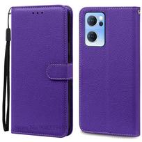 Reno7 Case For OPPO Reno 7 4G Case Soft Silicon Wallet Leather Flip Case For OPPO Reno 7 5G Phone Case Reno 7 Pro 5G Cover Funda For Reno 7 4G tamsiai violetine spalva