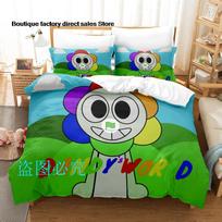 Sprunki Bedding Set Single Twin Full Queen King Size Bed Set Adult Kid Bedroom Duvetcover Setssprunki Anime Parure De Lit Bed EU Single(135*200cm)3pcs