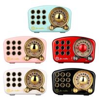 Retro Design Bluetooth Speaker with FM-Radio R919-B White balta