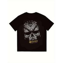 Juodi marškinėliai vyrams Kaukolės Bandana spausdinimas Tylėjimas Taip Pat Yra Pasirinkimas Grafinis Marškinėlis Streetwear Atsitiktinio Stiliaus Viršus Kasdieniam Dėvėjimui Ir Miesto Stiliui S juoda