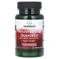 Swanson, with Resveratrol and Quercetin, Grape Seed Extract, 30 Veggie Capsules
