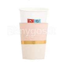 Vienkartiniai puodeliai su dekoratyviniais apvalkalais „Baby Chic“, rožiniai, 250 ml, 8 vnt.