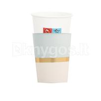 Vienkartiniai puodeliai su dekoratyviniais apvalkalais „Baby Chic“, šviesiai mėlyni, 250 ml, 8 vnt.