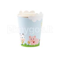 Vienkartiniai puodeliai su dekoratyviniais apvalkalais „Happy Farm“, 250 ml, 8 vnt.