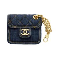 Chanel 23S Double You dygsniuota grandinėlė Džinsinė Auksinis logotipas Pakabukas Rankinė Piniginė Ausinių krepšys Moteriškos rankinės Mėlyna AP3355-B10903-NN574 Box(Basic Set+Box)