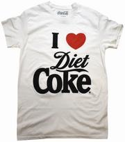 Coca-Cola I Love Diet Coke Mens White Shirt New Small 3XL