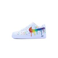 Nike Air Force 1 Rainbow Candy Abrasion Resistant Slip Resistant Low top Skateboard Shoes Unisex CW2288-111(Team784- ) 37.5