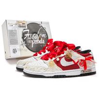 Nike Dunk Slip Resistant Abrasion Resistant Low top Skateboard Shoes Unisex Red Beige White DD1391-100(Team202--BOX) 40.5