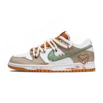 Nike Dunk Love Trace Abrasion Resistant Low top Skateboard Shoes Unisex Light Brown FQ6965-700(Team692-) 36