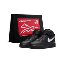 Nike Air Force 1 Height Increasing Abrasion Resistant Slip Resistant Mid top Skateboard Shoes Unisex Black White CW2289-001(Team577-2.0S-BOX) 40.5
